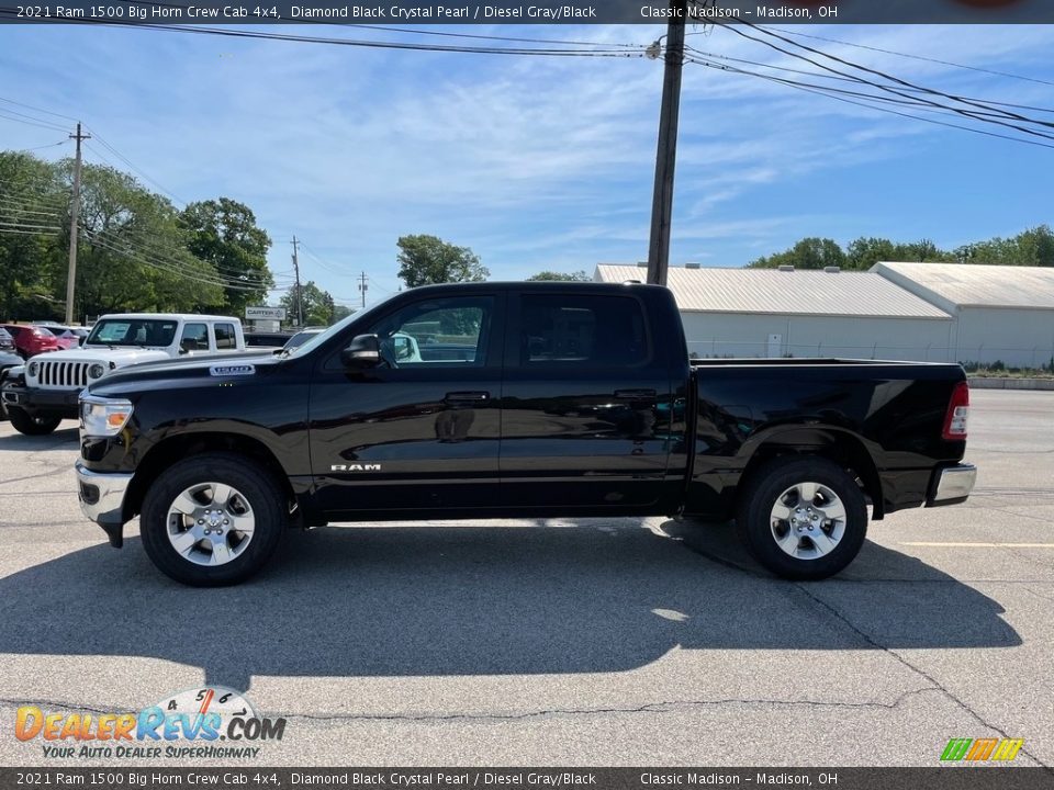 2021 Ram 1500 Big Horn Crew Cab 4x4 Diamond Black Crystal Pearl / Diesel Gray/Black Photo #8