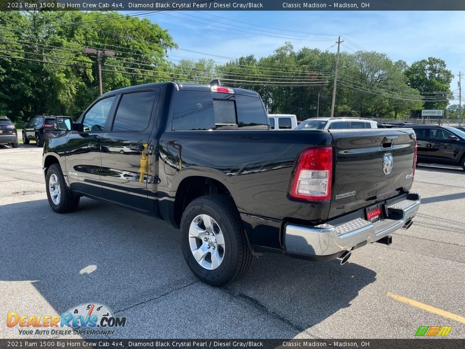 2021 Ram 1500 Big Horn Crew Cab 4x4 Diamond Black Crystal Pearl / Diesel Gray/Black Photo #9