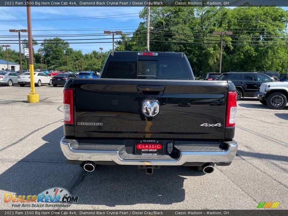2021 Ram 1500 Big Horn Crew Cab 4x4 Diamond Black Crystal Pearl / Diesel Gray/Black Photo #10