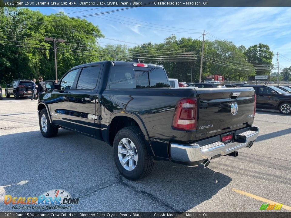 2021 Ram 1500 Laramie Crew Cab 4x4 Diamond Black Crystal Pearl / Black Photo #9