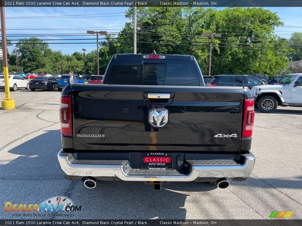 2021 Ram 1500 Laramie Crew Cab 4x4 Diamond Black Crystal Pearl / Black Photo #10