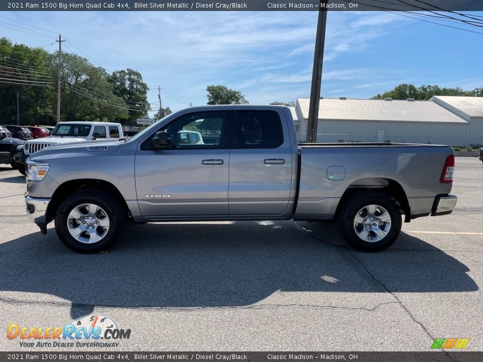 2021 Ram 1500 Big Horn Quad Cab 4x4 Billet Silver Metallic / Diesel Gray/Black Photo #8