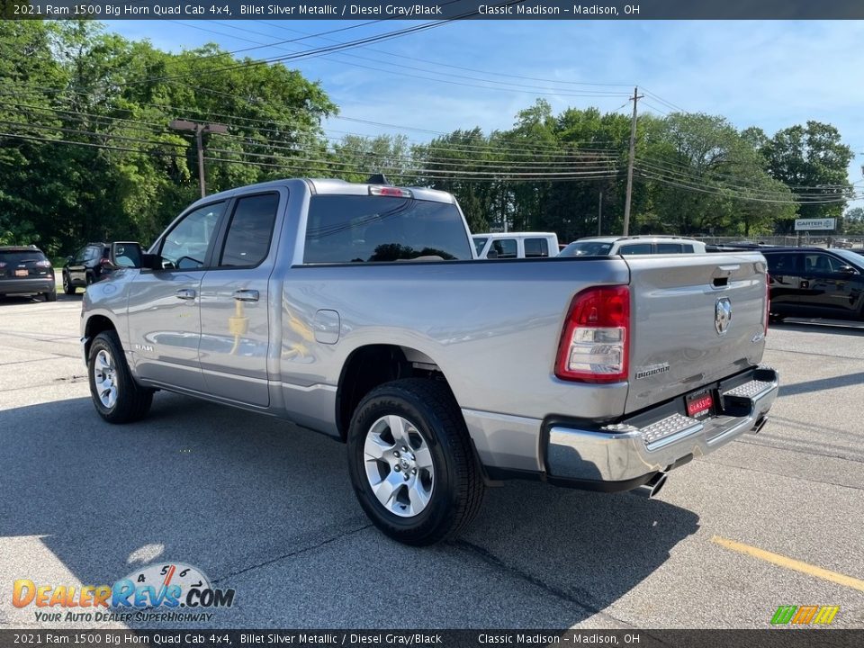 2021 Ram 1500 Big Horn Quad Cab 4x4 Billet Silver Metallic / Diesel Gray/Black Photo #9