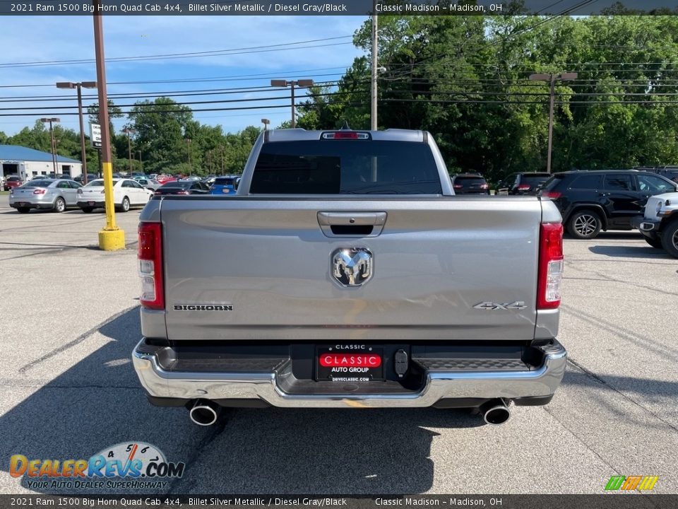 2021 Ram 1500 Big Horn Quad Cab 4x4 Billet Silver Metallic / Diesel Gray/Black Photo #10