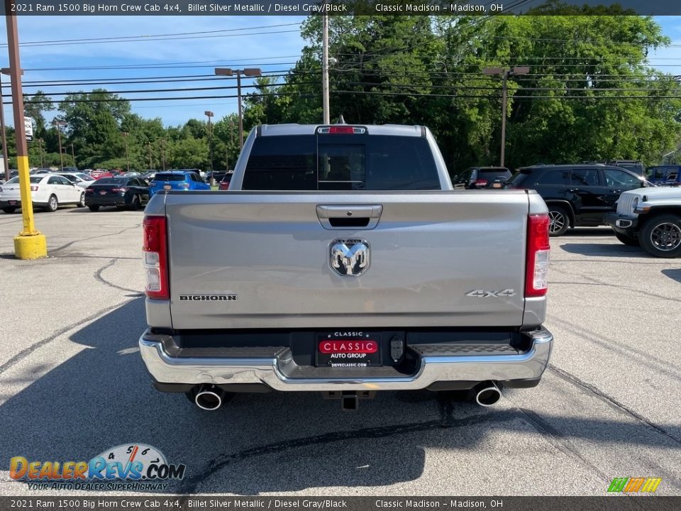 2021 Ram 1500 Big Horn Crew Cab 4x4 Billet Silver Metallic / Diesel Gray/Black Photo #10