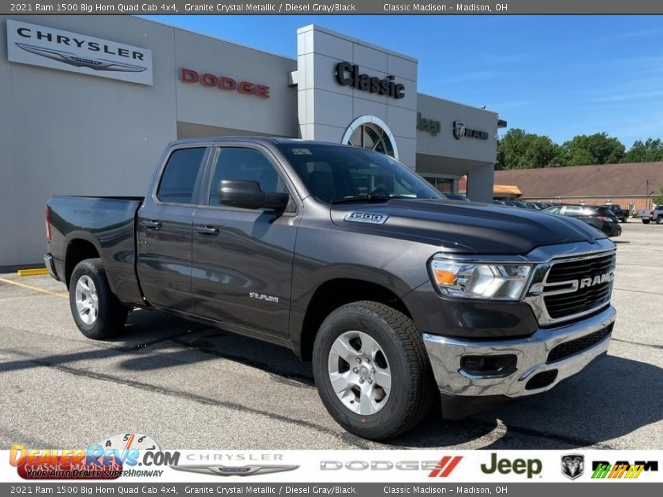 2021 Ram 1500 Big Horn Quad Cab 4x4 Granite Crystal Metallic / Diesel Gray/Black Photo #1