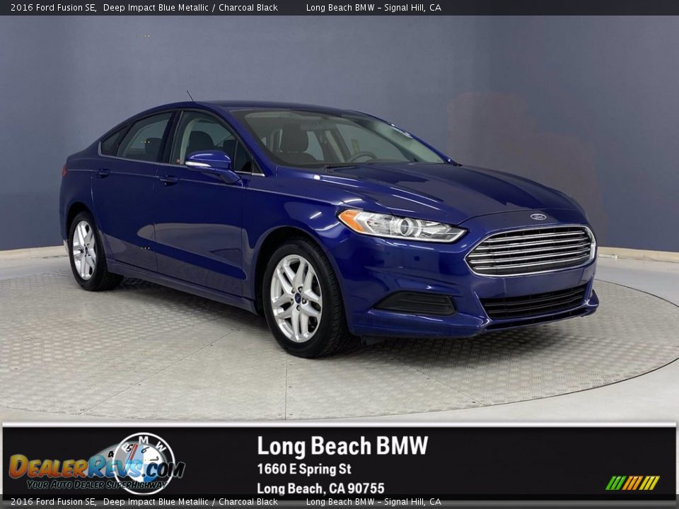 2016 Ford Fusion SE Deep Impact Blue Metallic / Charcoal Black Photo #1