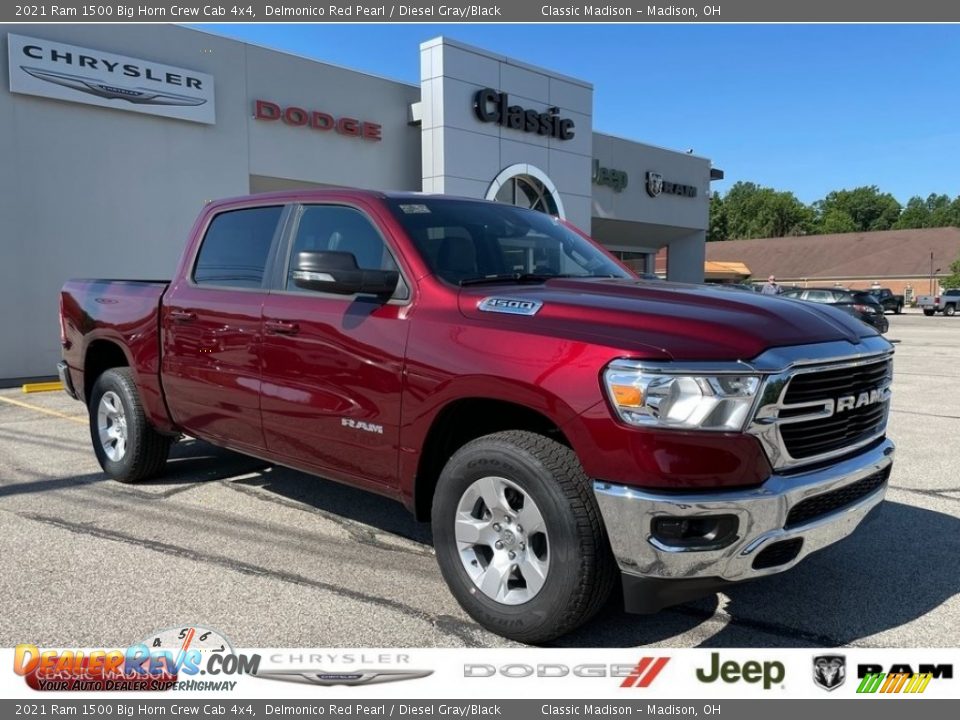 2021 Ram 1500 Big Horn Crew Cab 4x4 Delmonico Red Pearl / Diesel Gray/Black Photo #1