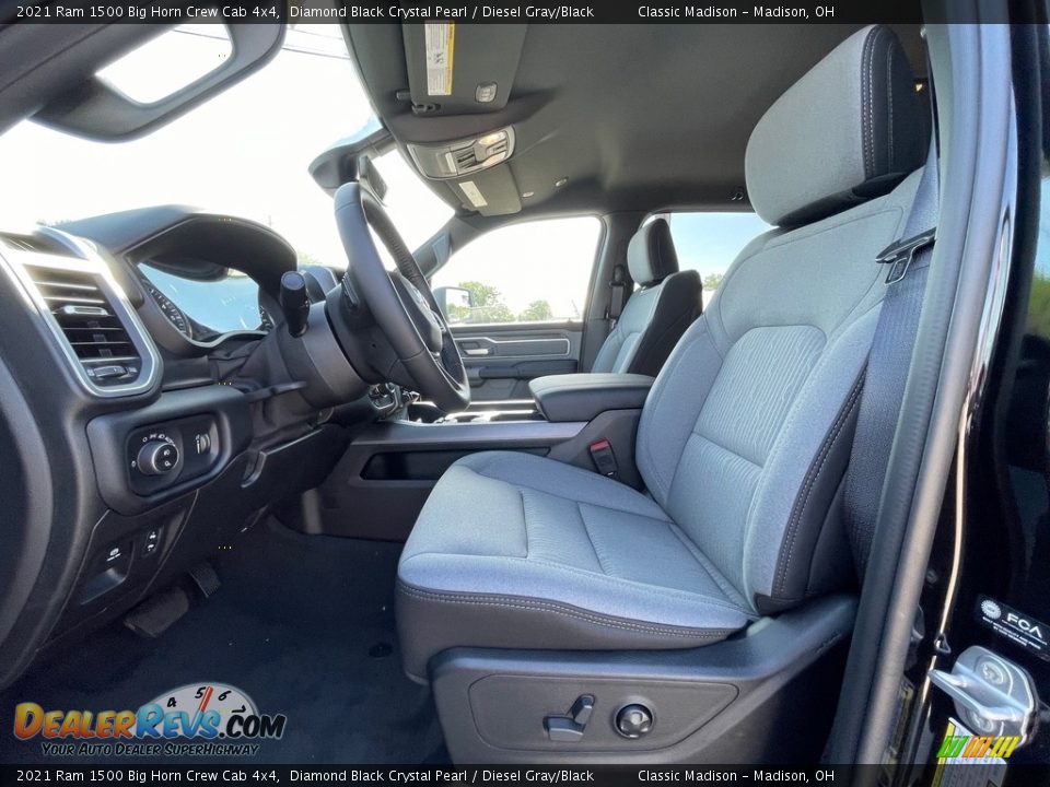 2021 Ram 1500 Big Horn Crew Cab 4x4 Diamond Black Crystal Pearl / Diesel Gray/Black Photo #2