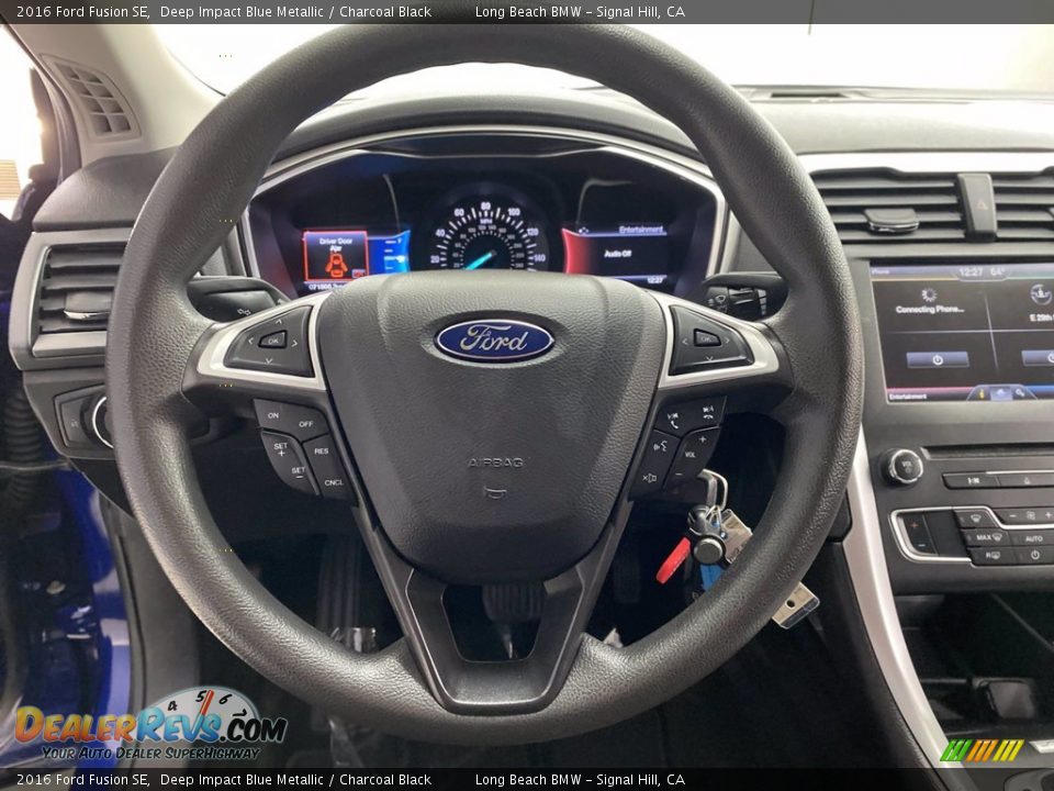 2016 Ford Fusion SE Deep Impact Blue Metallic / Charcoal Black Photo #18