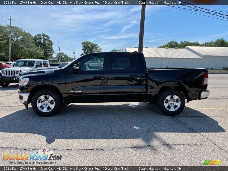 2021 Ram 1500 Big Horn Crew Cab 4x4 Diamond Black Crystal Pearl / Diesel Gray/Black Photo #8