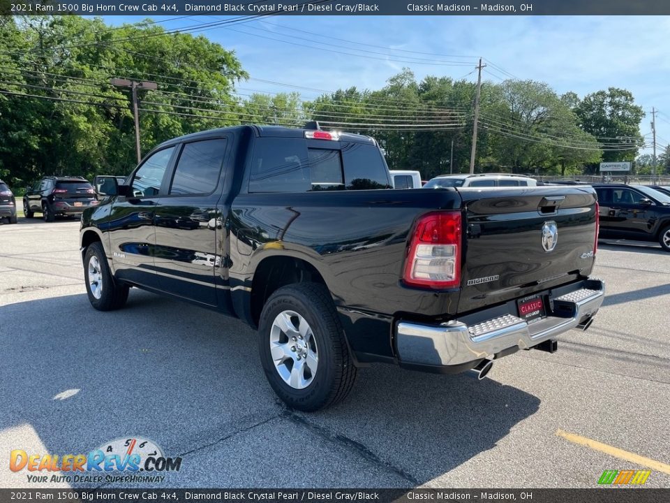 2021 Ram 1500 Big Horn Crew Cab 4x4 Diamond Black Crystal Pearl / Diesel Gray/Black Photo #9