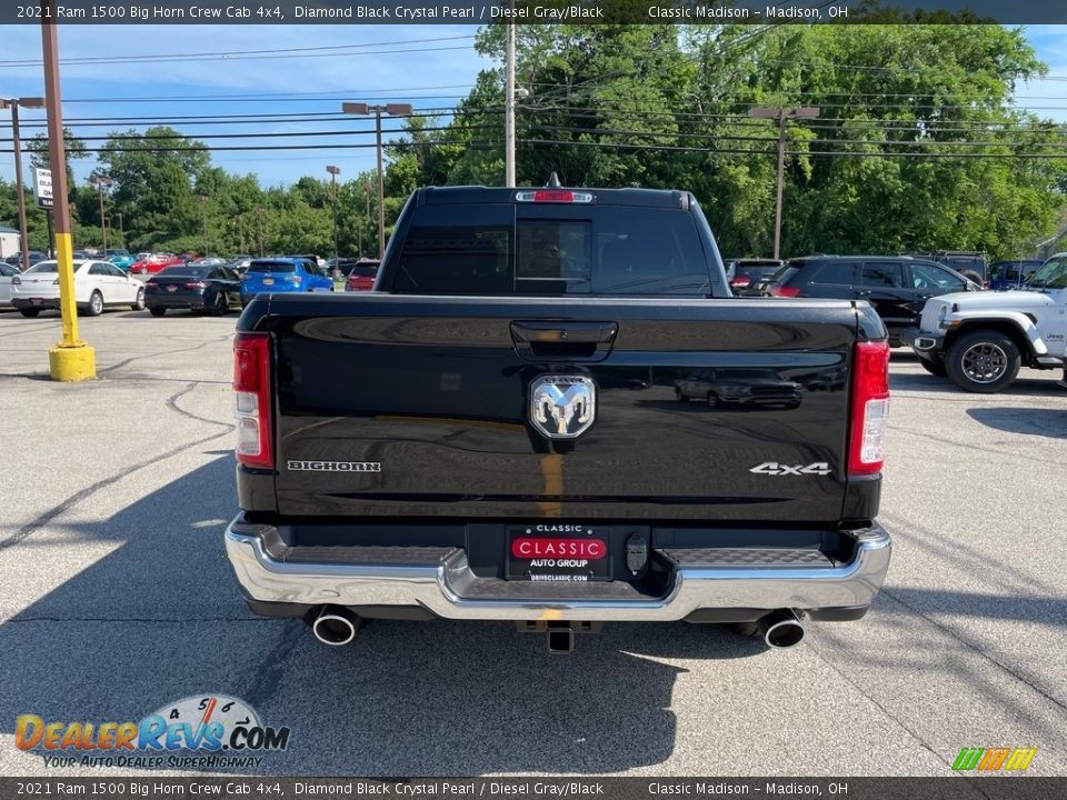 2021 Ram 1500 Big Horn Crew Cab 4x4 Diamond Black Crystal Pearl / Diesel Gray/Black Photo #10