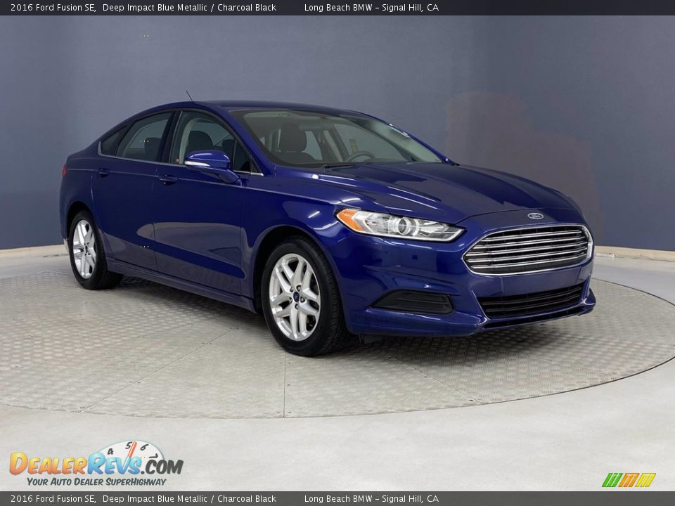 2016 Ford Fusion SE Deep Impact Blue Metallic / Charcoal Black Photo #36