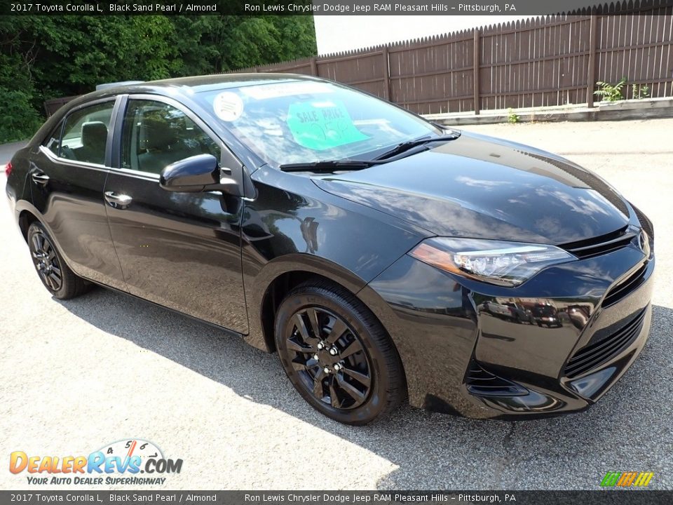 2017 Toyota Corolla L Black Sand Pearl / Almond Photo #7