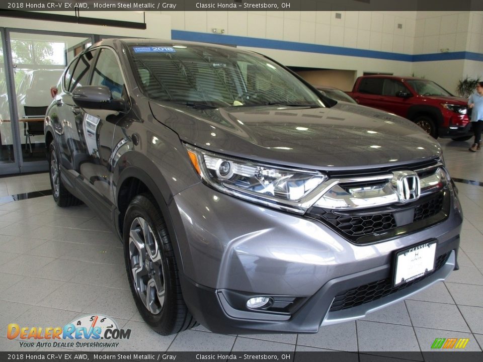 2018 Honda CR-V EX AWD Modern Steel Metallic / Gray Photo #3