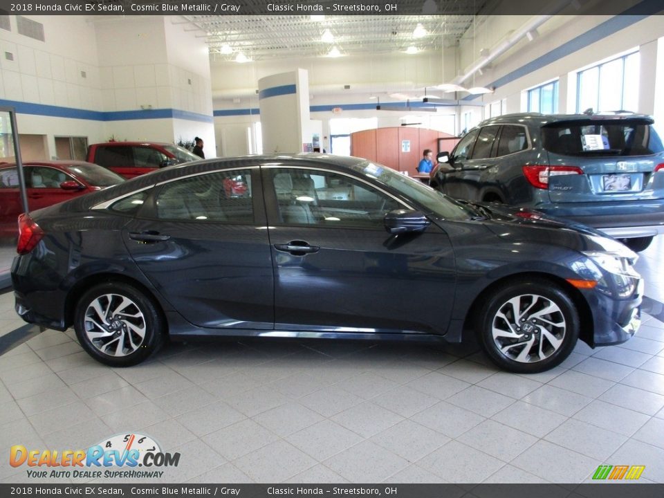 2018 Honda Civic EX Sedan Cosmic Blue Metallic / Gray Photo #4