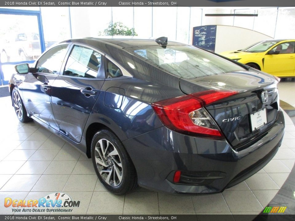 2018 Honda Civic EX Sedan Cosmic Blue Metallic / Gray Photo #9