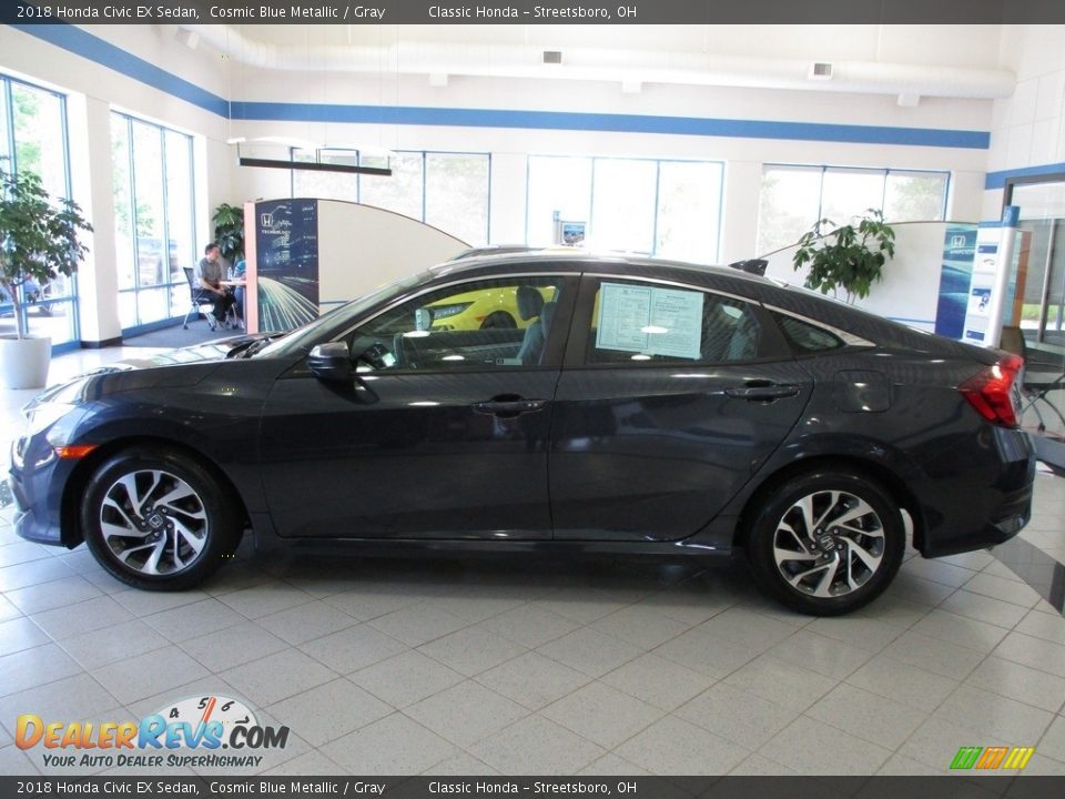 2018 Honda Civic EX Sedan Cosmic Blue Metallic / Gray Photo #10