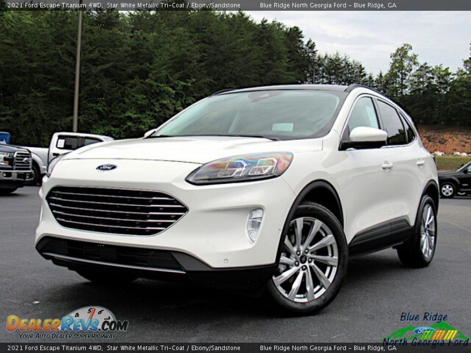 2021 Ford Escape Titanium 4WD Star White Metallic Tri-Coat / Ebony/Sandstone Photo #1