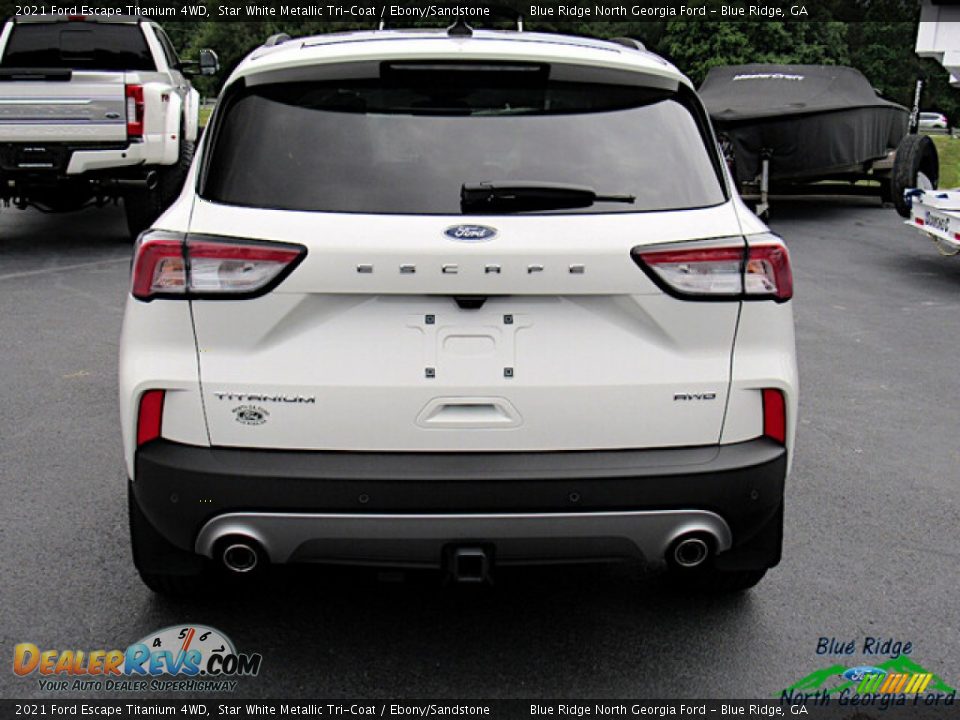 2021 Ford Escape Titanium 4WD Star White Metallic Tri-Coat / Ebony/Sandstone Photo #4