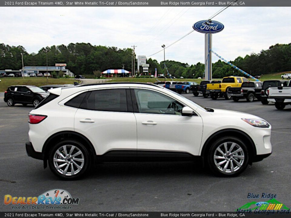 2021 Ford Escape Titanium 4WD Star White Metallic Tri-Coat / Ebony/Sandstone Photo #6