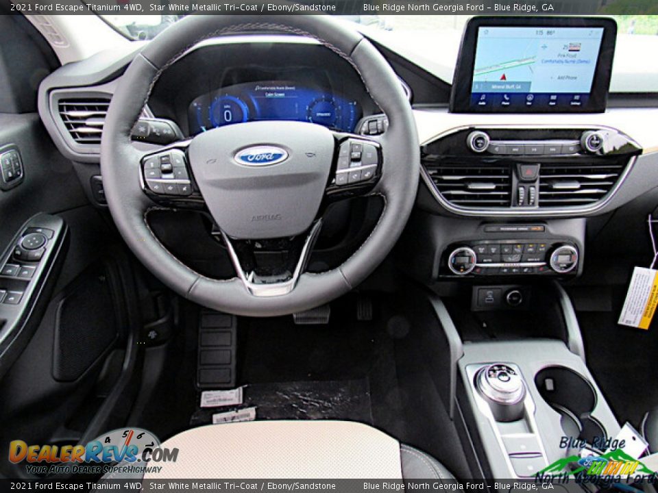 2021 Ford Escape Titanium 4WD Star White Metallic Tri-Coat / Ebony/Sandstone Photo #15