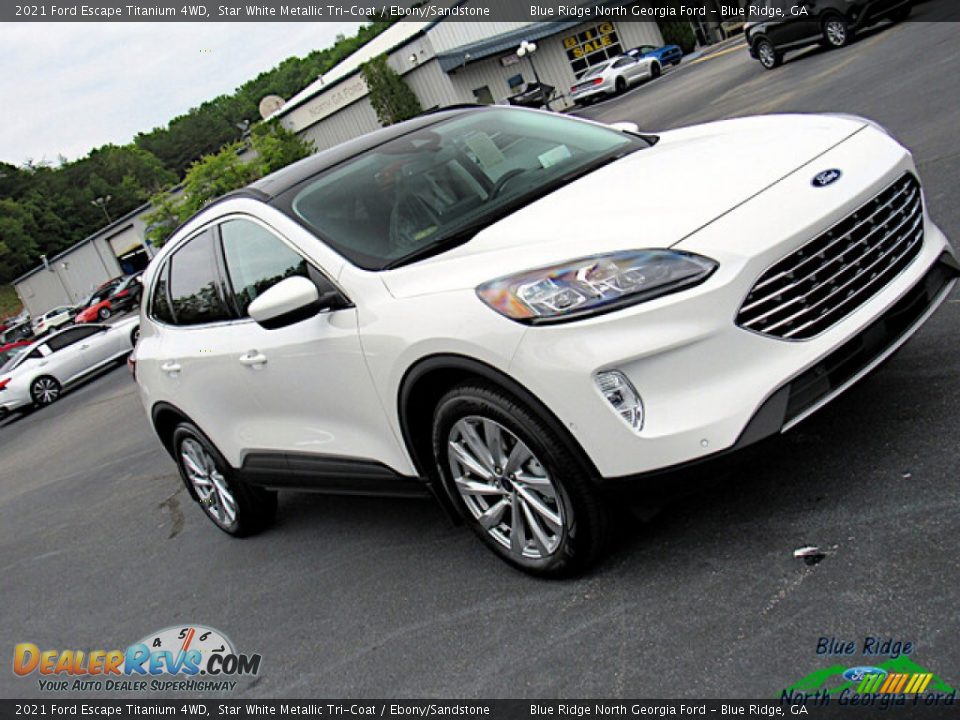 2021 Ford Escape Titanium 4WD Star White Metallic Tri-Coat / Ebony/Sandstone Photo #28