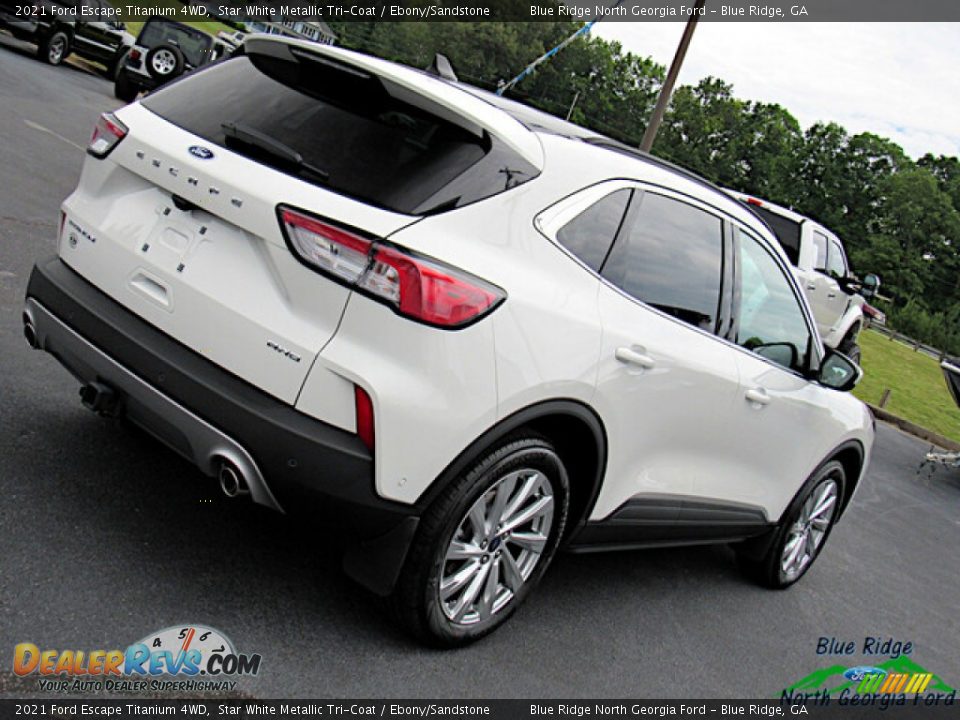 2021 Ford Escape Titanium 4WD Star White Metallic Tri-Coat / Ebony/Sandstone Photo #29