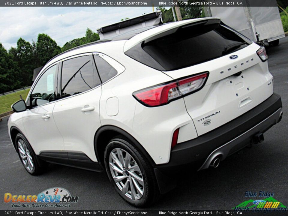 2021 Ford Escape Titanium 4WD Star White Metallic Tri-Coat / Ebony/Sandstone Photo #30