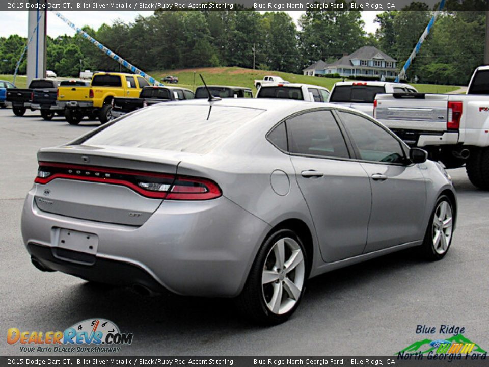 2015 Dodge Dart GT Billet Silver Metallic / Black/Ruby Red Accent Stitching Photo #5