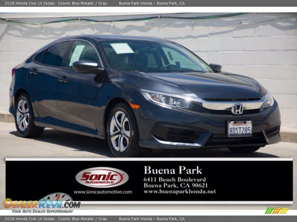 2018 Honda Civic LX Sedan Cosmic Blue Metallic / Gray Photo #1