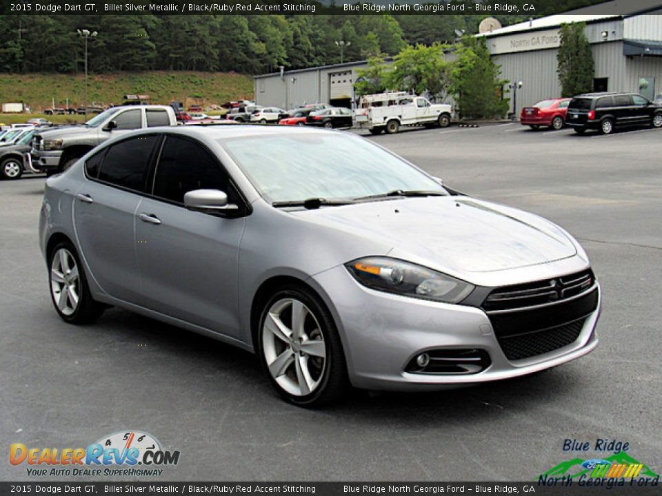 2015 Dodge Dart GT Billet Silver Metallic / Black/Ruby Red Accent Stitching Photo #7