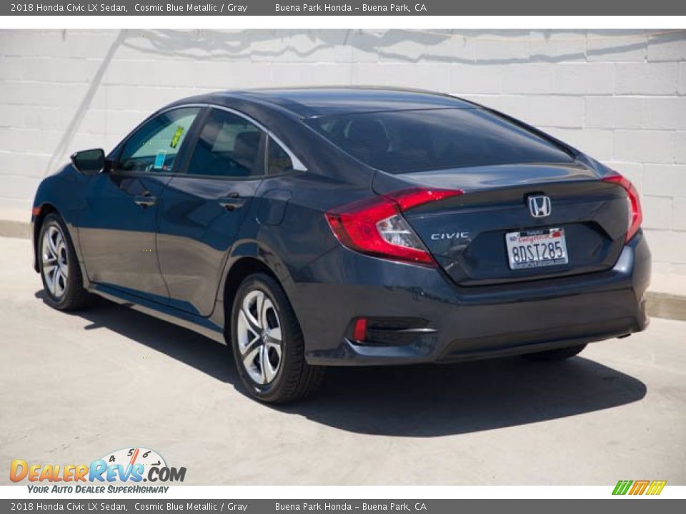2018 Honda Civic LX Sedan Cosmic Blue Metallic / Gray Photo #2