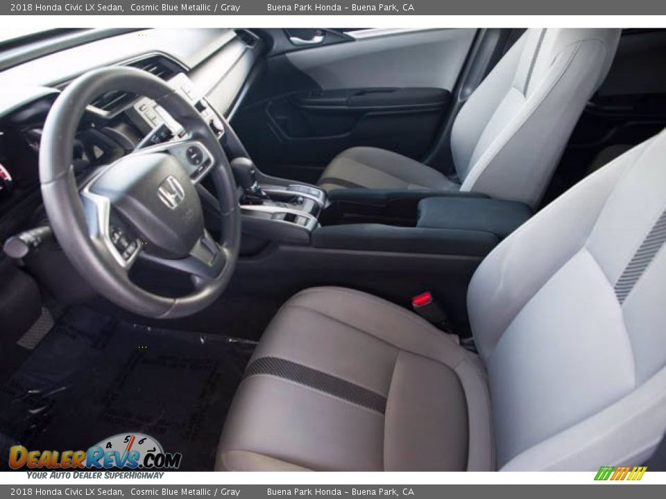 2018 Honda Civic LX Sedan Cosmic Blue Metallic / Gray Photo #3