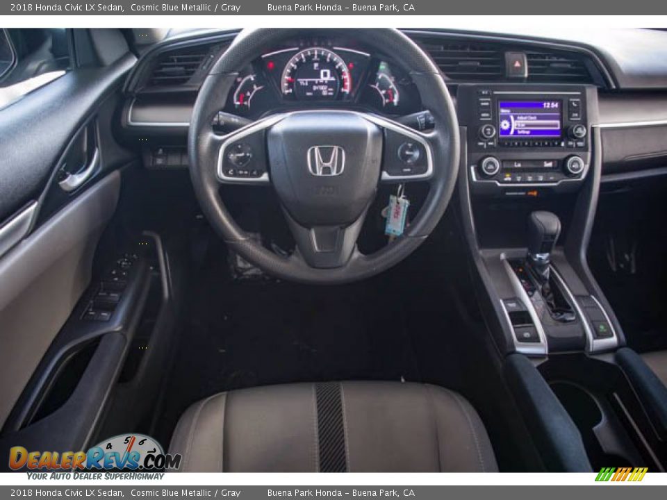 2018 Honda Civic LX Sedan Cosmic Blue Metallic / Gray Photo #5