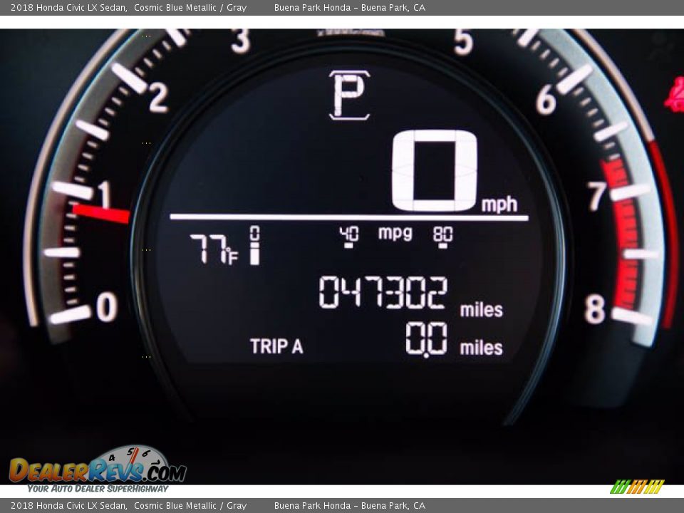 2018 Honda Civic LX Sedan Cosmic Blue Metallic / Gray Photo #6