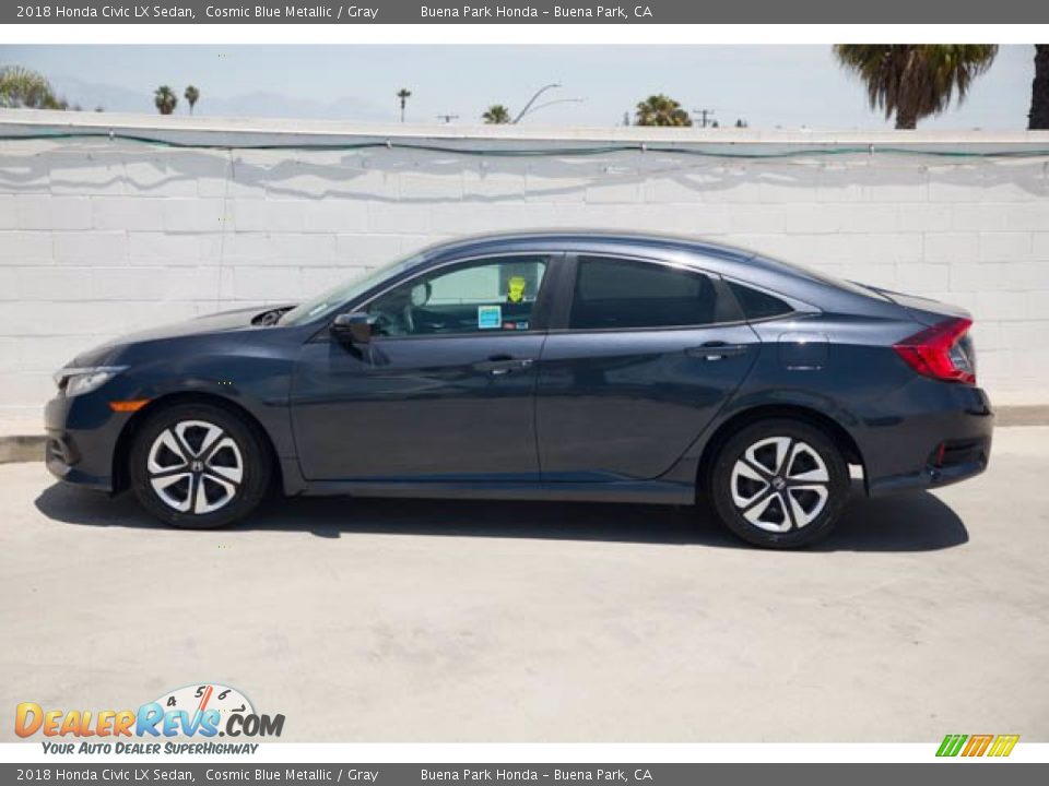 2018 Honda Civic LX Sedan Cosmic Blue Metallic / Gray Photo #8