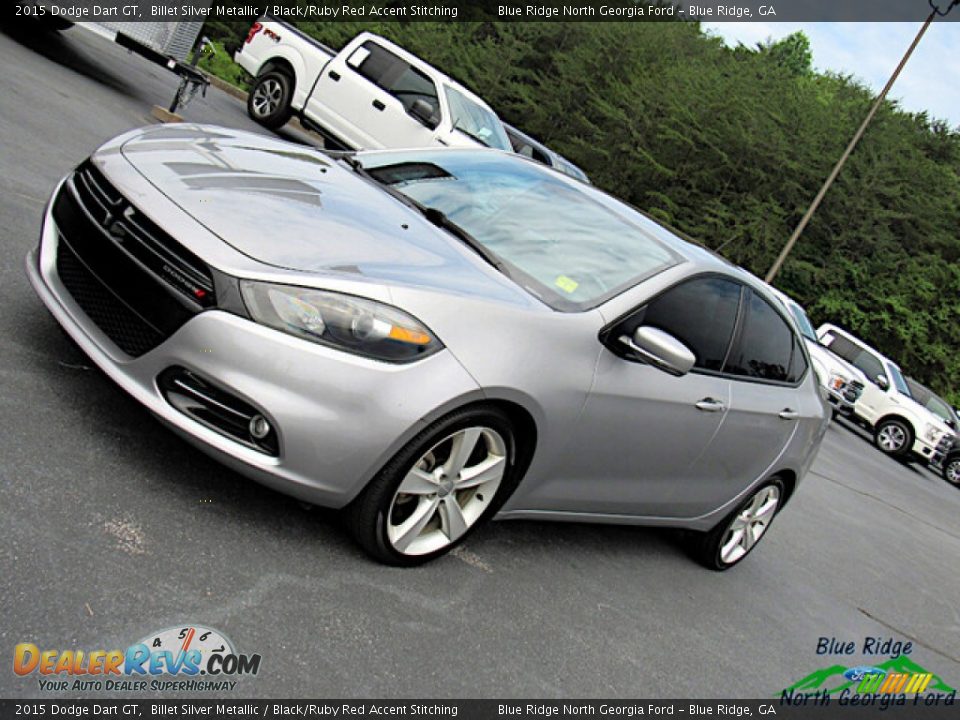 2015 Dodge Dart GT Billet Silver Metallic / Black/Ruby Red Accent Stitching Photo #25