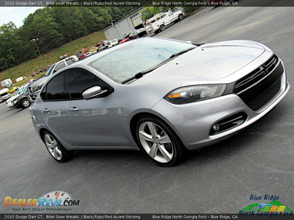 2015 Dodge Dart GT Billet Silver Metallic / Black/Ruby Red Accent Stitching Photo #26