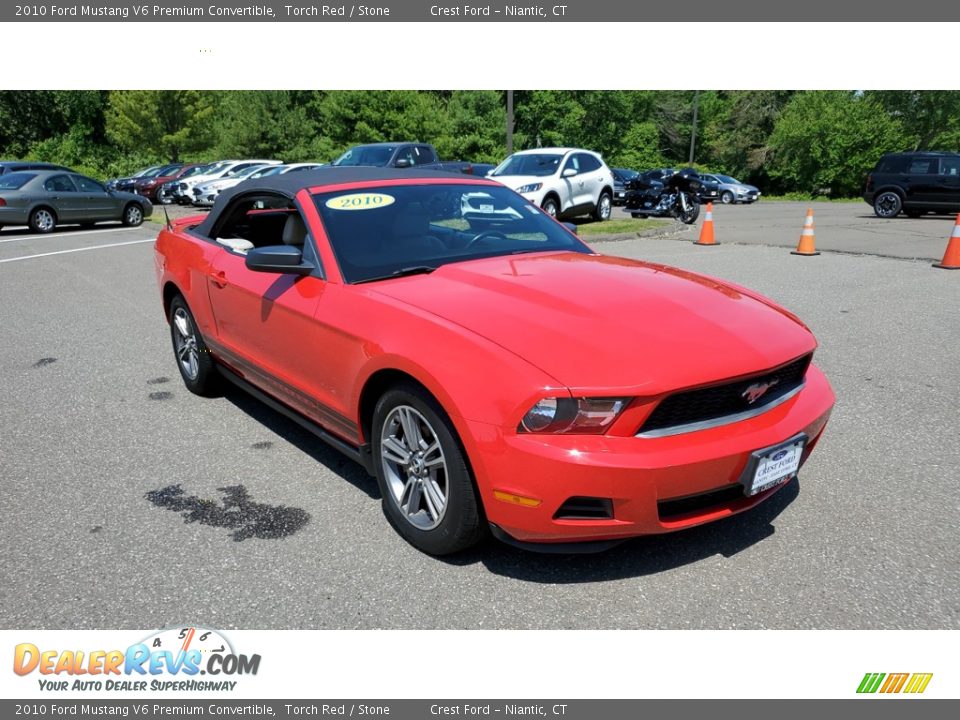 2010 Ford Mustang V6 Premium Convertible Torch Red / Stone Photo #2