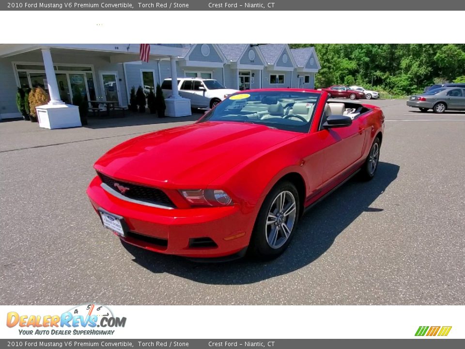 2010 Ford Mustang V6 Premium Convertible Torch Red / Stone Photo #4