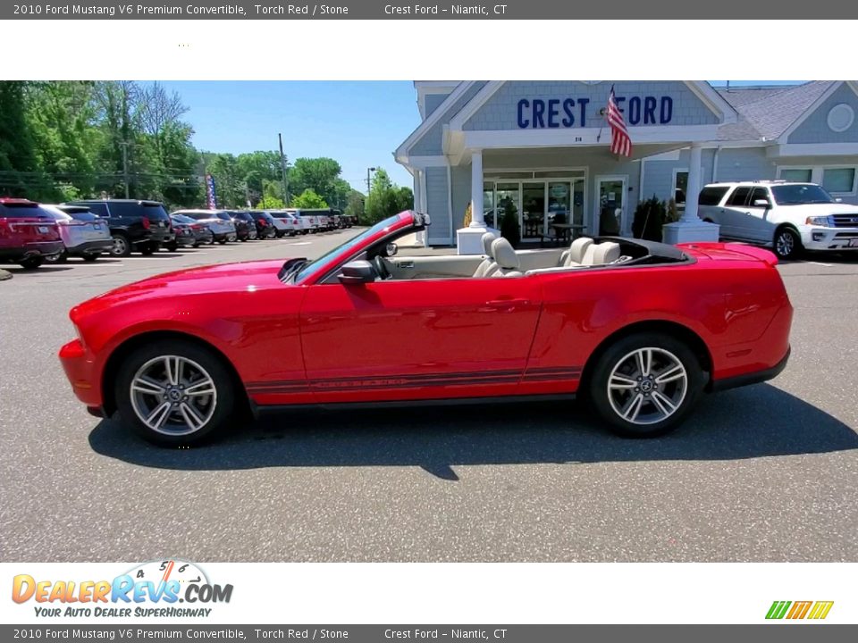 2010 Ford Mustang V6 Premium Convertible Torch Red / Stone Photo #5
