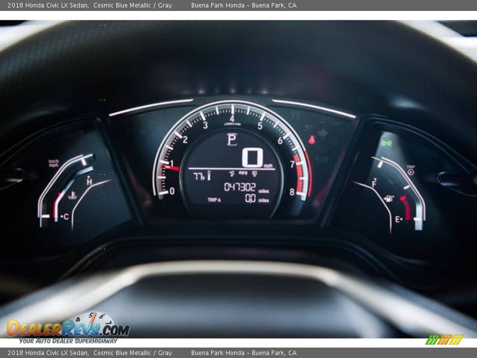 2018 Honda Civic LX Sedan Cosmic Blue Metallic / Gray Photo #26
