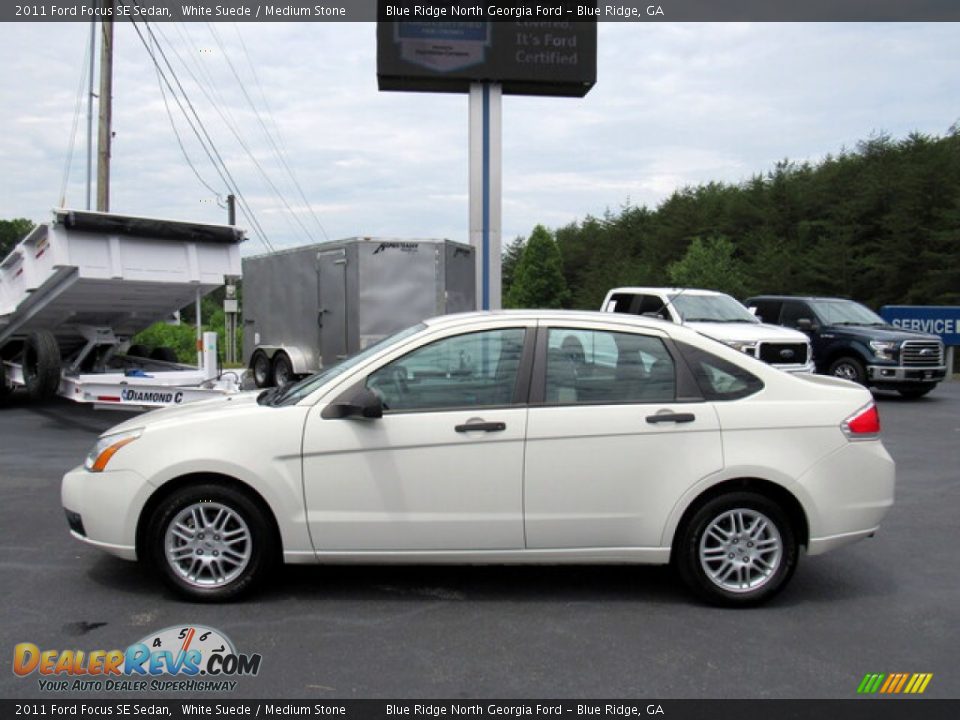 2011 Ford Focus SE Sedan White Suede / Medium Stone Photo #2