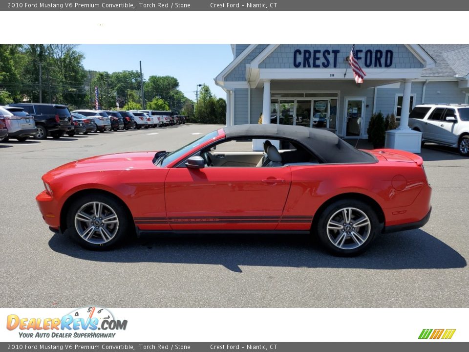 2010 Ford Mustang V6 Premium Convertible Torch Red / Stone Photo #6