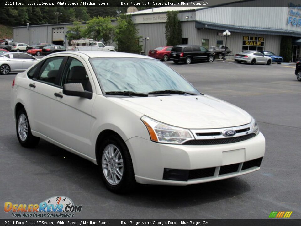 2011 Ford Focus SE Sedan White Suede / Medium Stone Photo #7