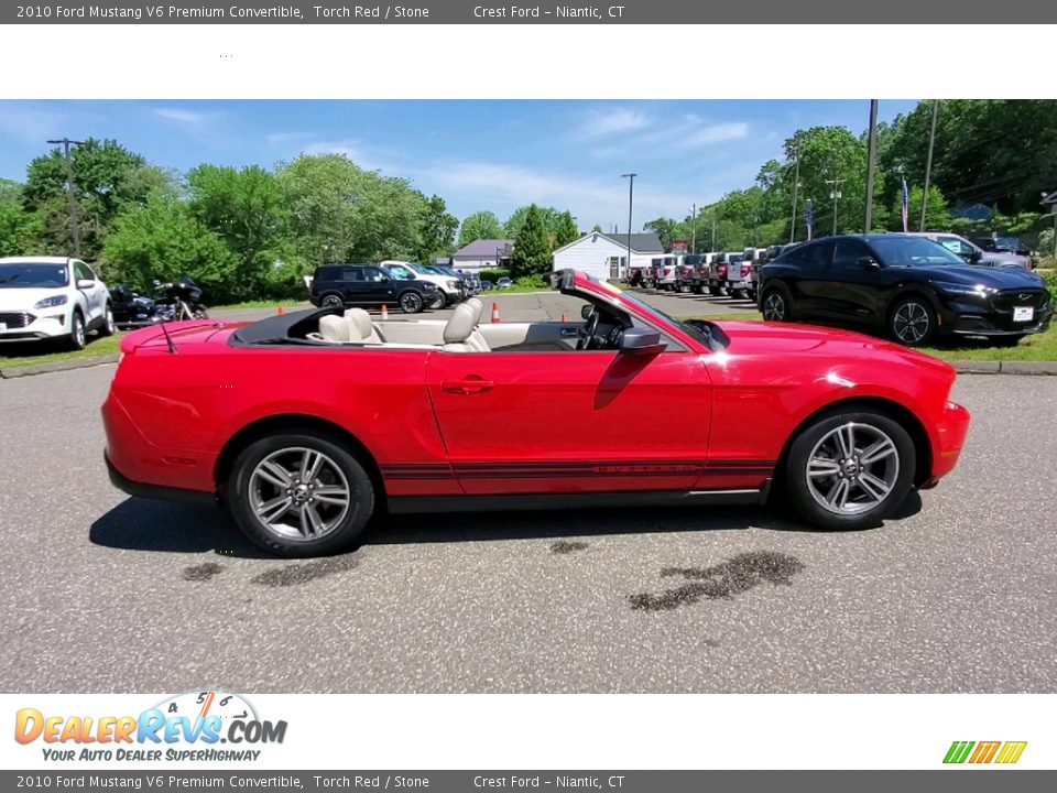 2010 Ford Mustang V6 Premium Convertible Torch Red / Stone Photo #10