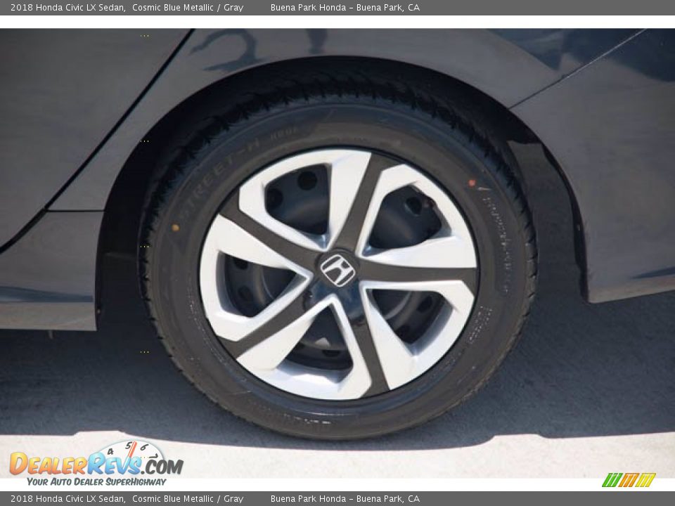 2018 Honda Civic LX Sedan Cosmic Blue Metallic / Gray Photo #35