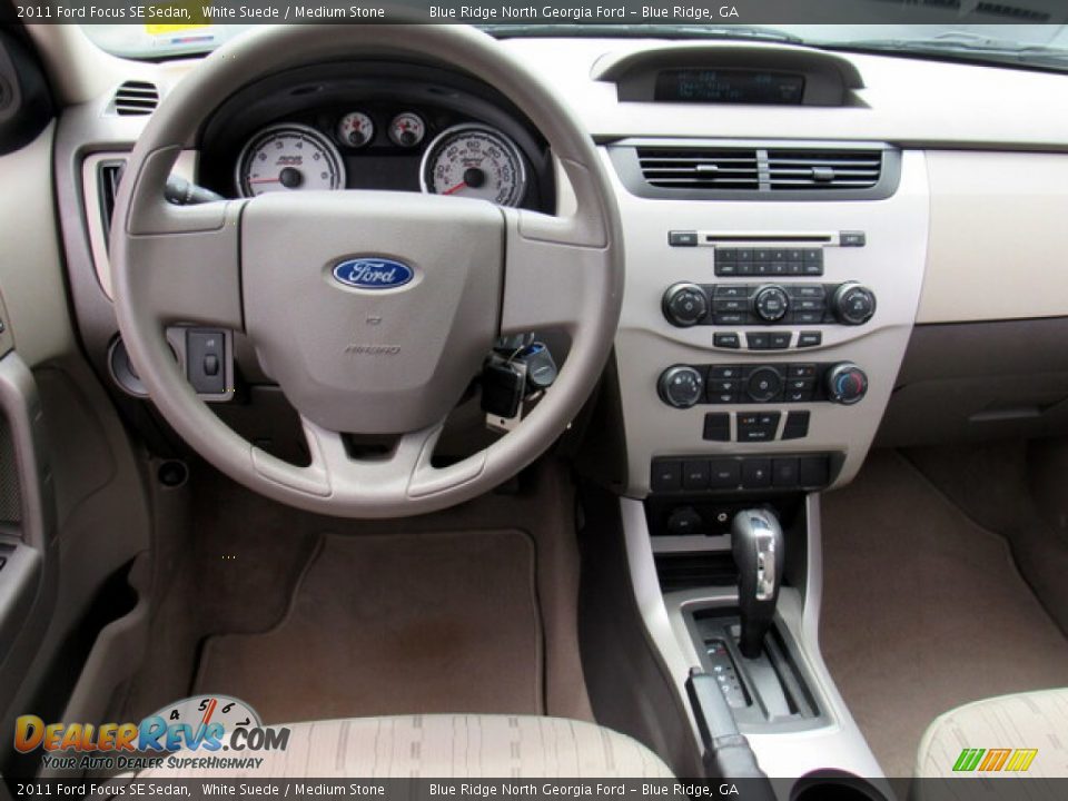 2011 Ford Focus SE Sedan White Suede / Medium Stone Photo #14